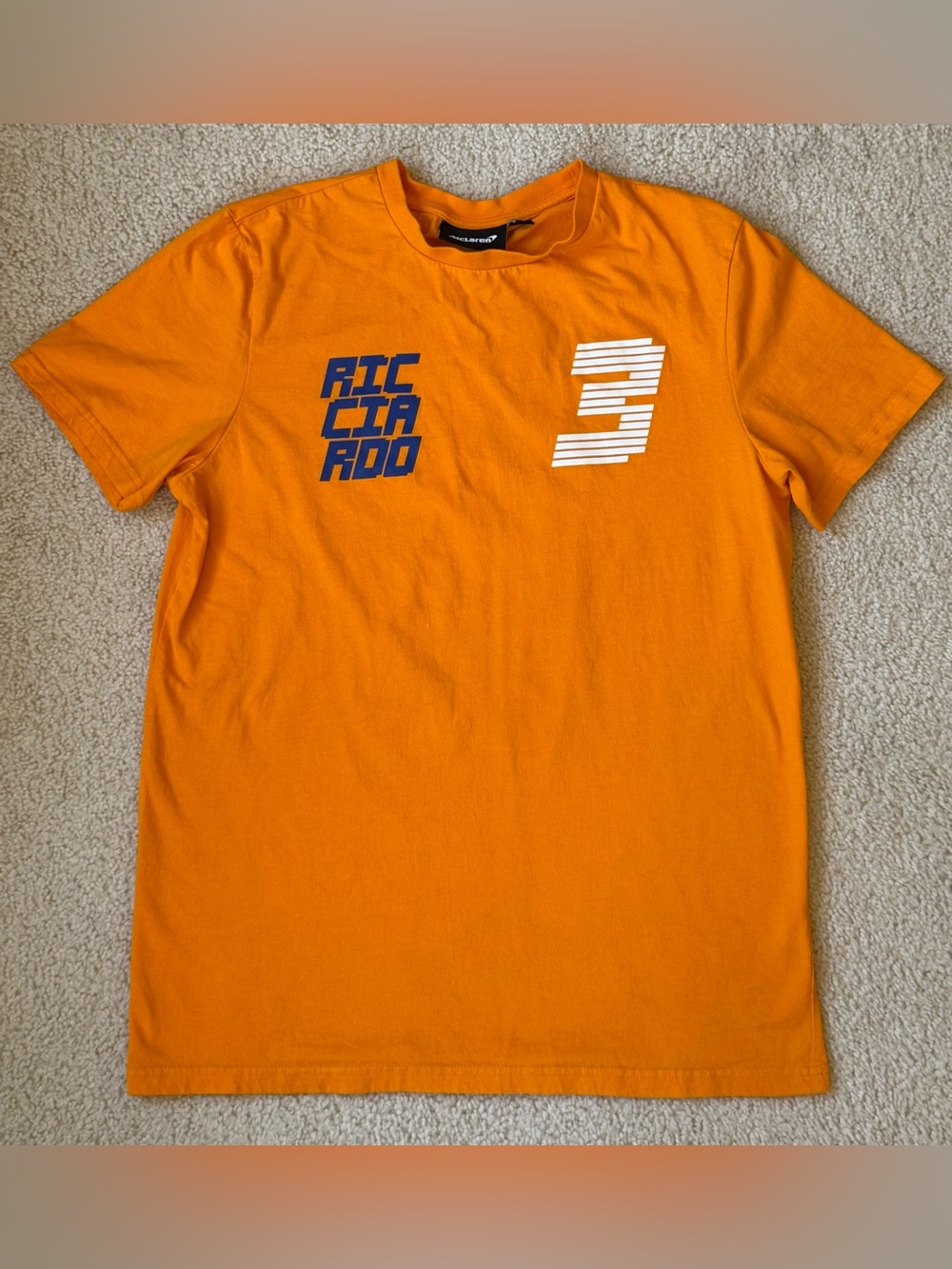 Official McLaren Daniel Ricciardo DR3 Orange Graphic Logo Shirt T-Shirt Men's M